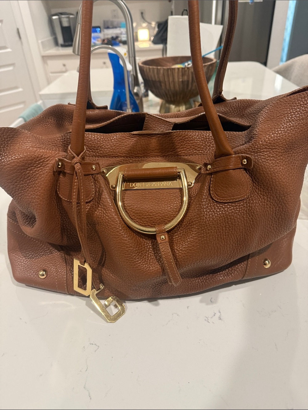Dolce & Gabbana Brown Leather Tote Bag
